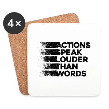 Actions Speak Louder Than Words - Motivation Gift - Coasters (set of 4) - white - Front