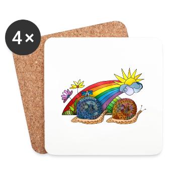 Snails - Coasters (set of 4) - white - Front