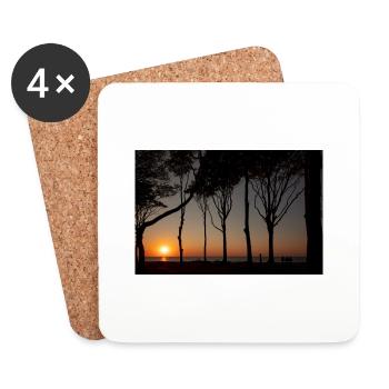 Sonnenuntergang an der Ostsee - Untersetzer (4er-Set) - Weiß - Vorne