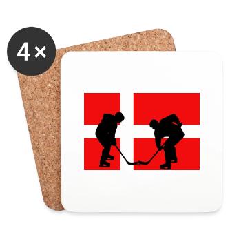 Le Danemark, mon pays, mon drapeau ! - Dessous de verre (lot de 4) - blanc - Devant