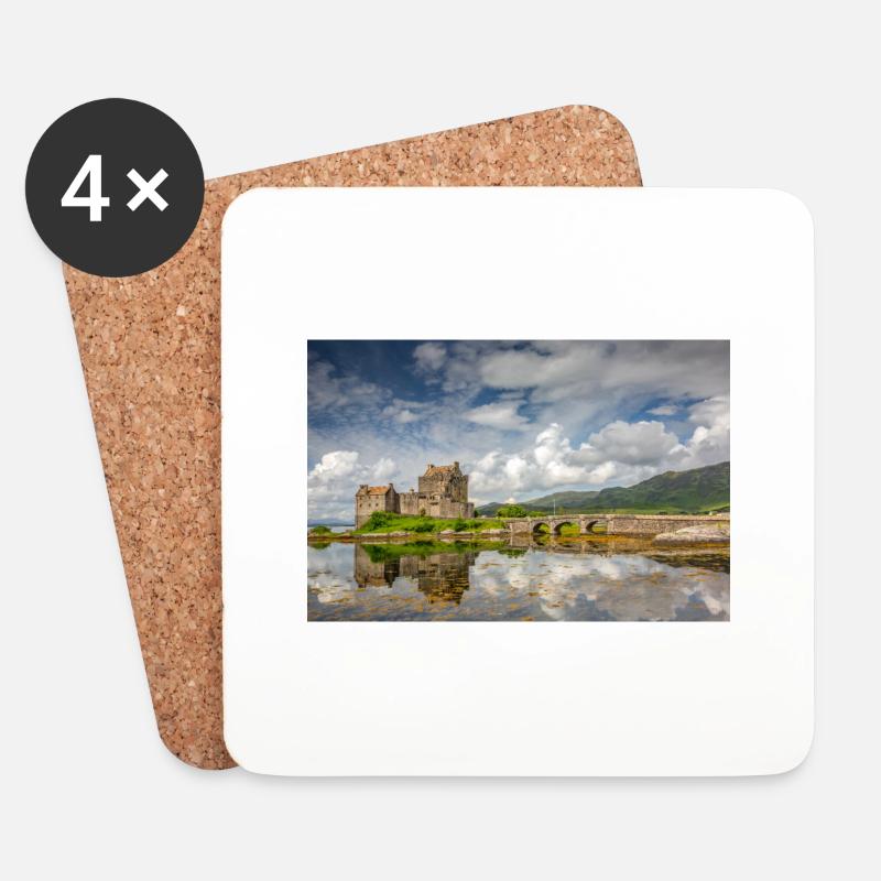 Schottland Eilean Donan Castle - Untersetzer (4er-Set) - Weiß
