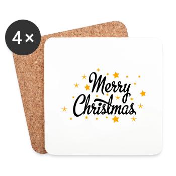 Merry Christmas - Untersetzer (4er-Set) - Weiß - Vorne