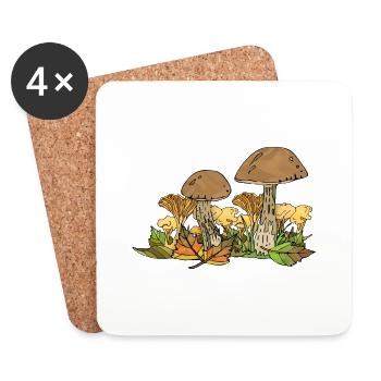 Fungi - Coasters (set of 4) - white - Front