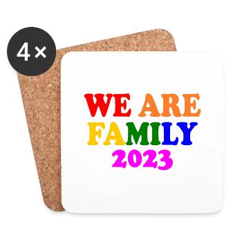 We are family 2023 - Dessous de verre (lot de 4) - blanc - Devant