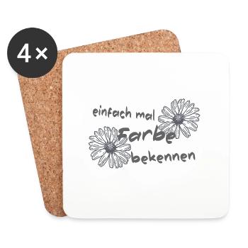 einfach mal Farbe bekennen - Untersetzer (4er-Set) - Weiß - Vorne