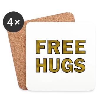 Free Hugs Golden - Untersetzer (4er-Set) - Weiß - Vorne