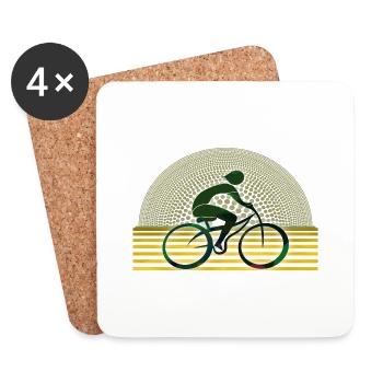 Cycliste - Dessous de verre (lot de 4) - blanc - Devant