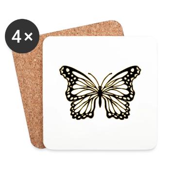 Schmetterling - Untersetzer (4er-Set) - Weiß - Vorne