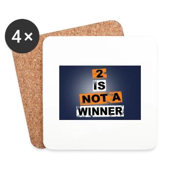 2 n’est pas un gagnant en disant lettrage Graffiti - Dessous de verre (lot de 4) - blanc - Devant