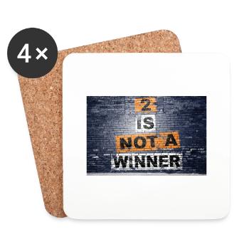 2 n’est pas un gagnant en disant lettrage Graffiti - Dessous de verre (lot de 4) - blanc - Devant