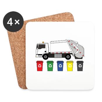 Garbage Truck Love Garbage Collection Child Boy I Gift - Coasters (set of 4) - white - Front