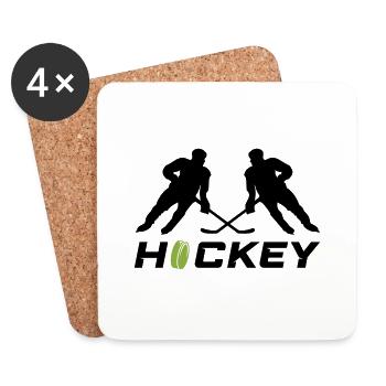 hockey - Dessous de verre (lot de 4) - blanc - Devant