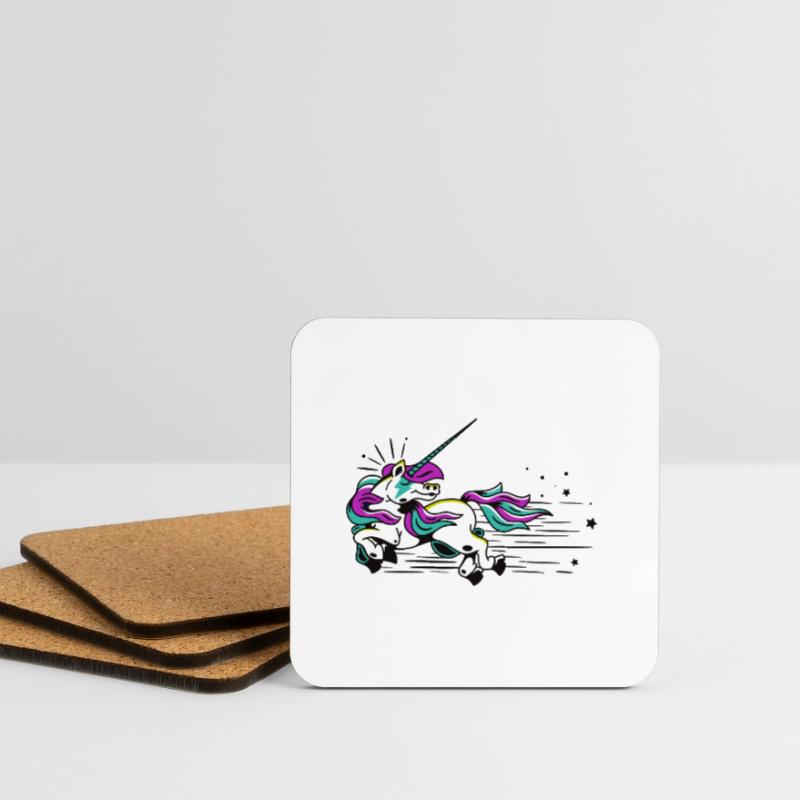 Fliegendes Einhorn Untersetzer (4er-Set)