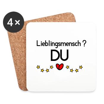 Lieblingsmensch DU - Untersetzer (4er-Set) - Weiß - Vorne