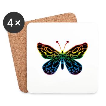 Schmetterling - Untersetzer (4er-Set) - Weiß - Vorne