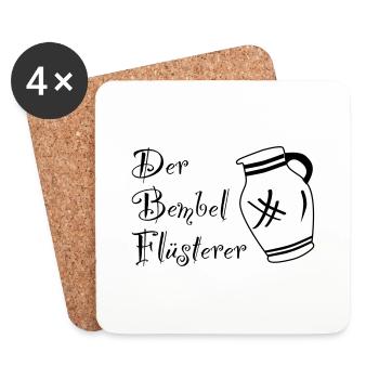 Der Bembelflüsterer - Pssst! Horsche ma her! #FFM - Untersetzer (4er-Set) - Weiß - Vorne