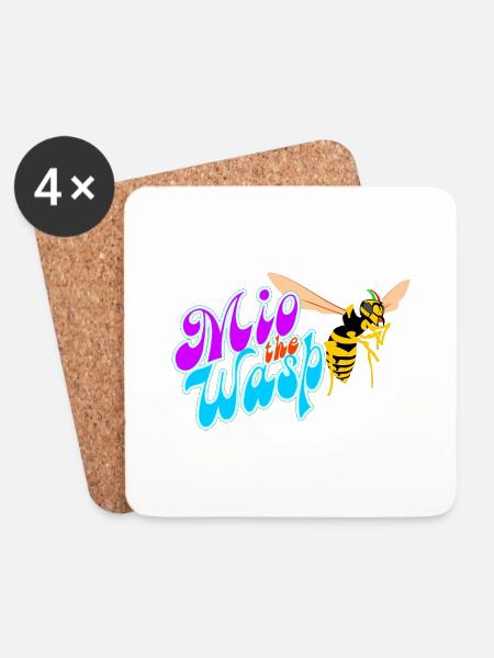 Mio die Wespe f - Untersetzer (4er-Set) - Weiß