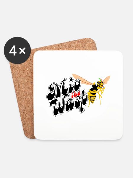 Mio die Wespe m - Untersetzer (4er-Set) - Weiß
