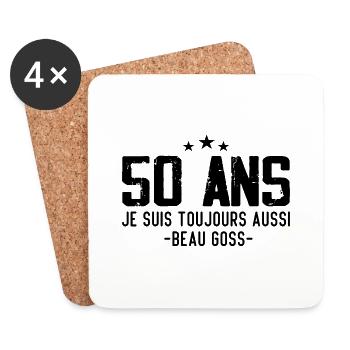 Beau goss Cadeau Anniversaire 50 ans Humour - Dessous de verre (lot de 4) - blanc - Devant