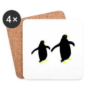 Penguin Silhouette 2 - Coasters (set of 4) - white - Front