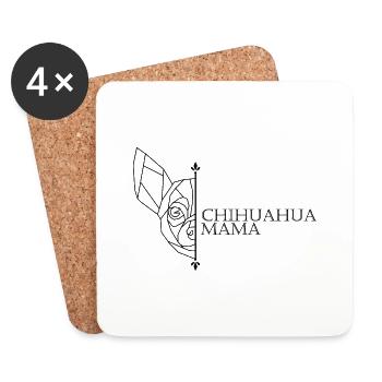 Chihuahua Mama Polygon - Untersetzer (4er-Set) - Weiß - Vorne