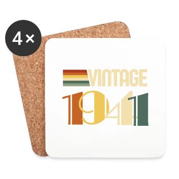 Vintage 1943 - 1943 Birthday Gift - Coasters (set of 4) - white - Front