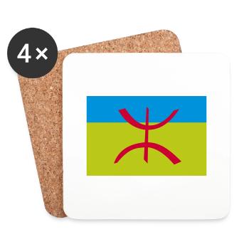 Berber-Amazigh-Flagge Algerien - Untersetzer (4er-Set) - Weiß - Vorne