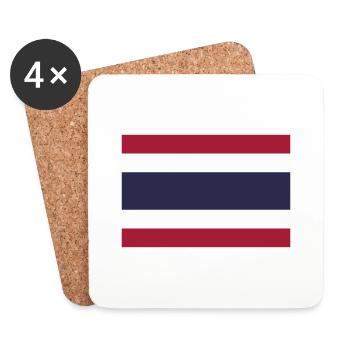 Thailand flag / Drapeau Thaïlande - Dessous de verre (lot de 4) - blanc - Devant