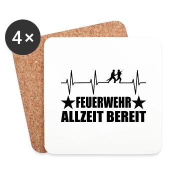 Feuerwehr - Untersetzer (4er-Set) - Weiß - Vorne