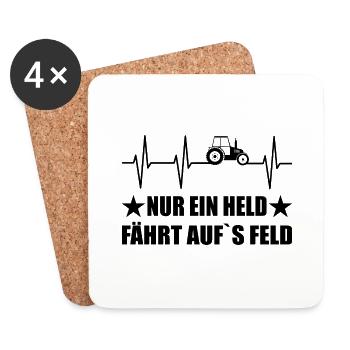 Traktor - Untersetzer (4er-Set) - Weiß - Vorne