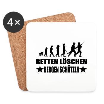 Feuerwehr - Untersetzer (4er-Set) - Weiß - Vorne