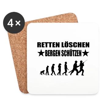 Feuerwehr - Untersetzer (4er-Set) - Weiß - Vorne