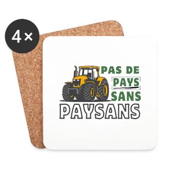 Pas de pays sans paysans - Dessous de verre (lot de 4) - blanc - Devant