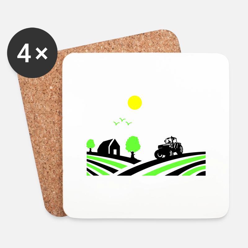 traktor farm - Untersetzer (4er-Set) - Weiß