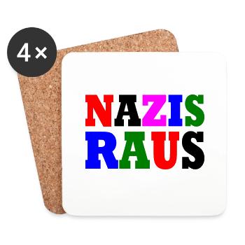 Nazis raus - Untersetzer (4er-Set) - Weiß - Vorne