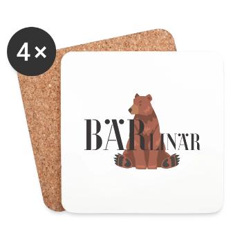Bärlinär - Berliner - Dessous de verre (lot de 4) - blanc - Devant