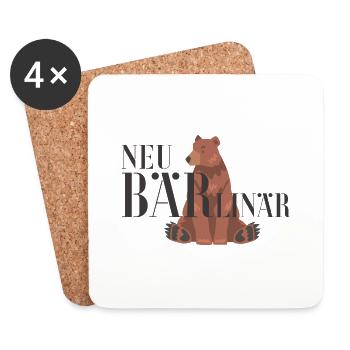 NEU-Bärlinär - NEUBärlinär - Neu-Berliner - Untersetzer (4er-Set) - Weiß - Vorne