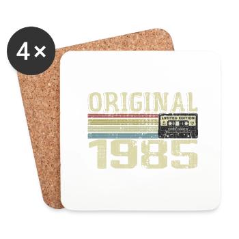 1985 Fêtes D’anniversaire - Cadeau Retro 1985 - Dessous de verre (lot de 4) - blanc - Devant