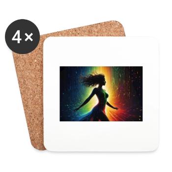 Image futuriste de la femme - Dessous de verre (lot de 4) - blanc - Devant