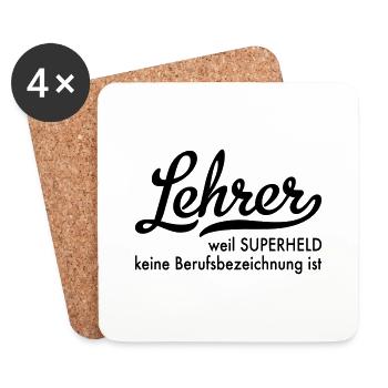 Lehrer - Untersetzer (4er-Set) - Weiß - Vorne