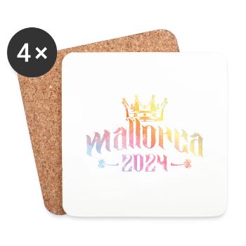 Majorque 2024 Visite colorée - Dessous de verre (lot de 4) - blanc - Devant