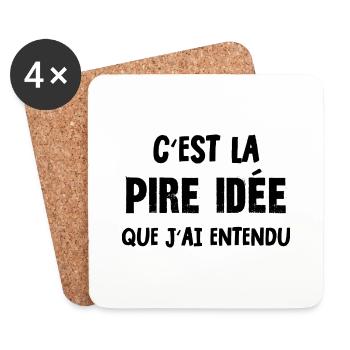 pire idée - Dessous de verre (lot de 4) - blanc - Devant