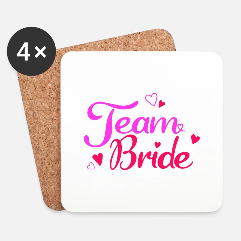 Team Bride - Untersetzer (4er-Set) - Weiß