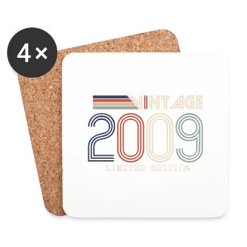 Vintage 2009 Cadeau Anniversaire - Millésime 2009 - Dessous de verre (lot de 4) - blanc - Devant