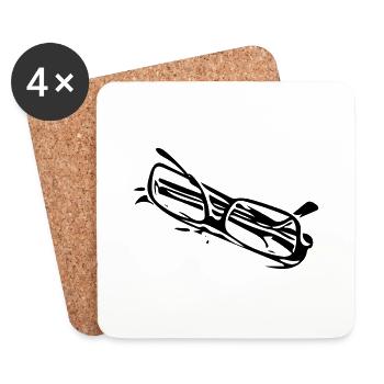 glasses_01 - Untersetzer (4er-Set) - Weiß - Vorne