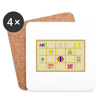 Étui à lettres - Dessous de verre (lot de 4) - blanc - Devant