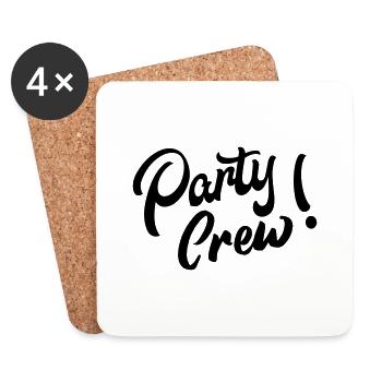 party crew - Untersetzer (4er-Set) - Weiß - Vorne