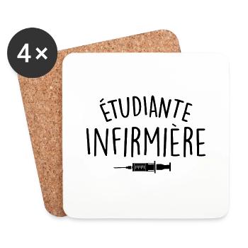 étudiante infirmière - Dessous de verre (lot de 4) - blanc - Devant
