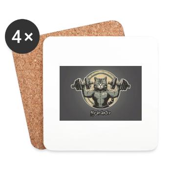 Pun ambiguous german expression - Muskelkater - Coasters (set of 4) - white - Front