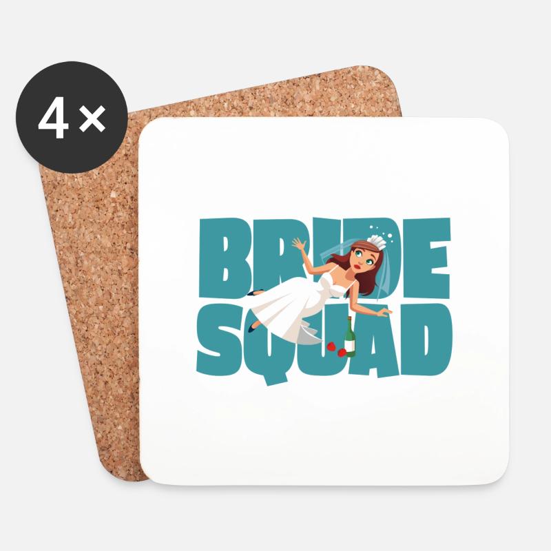 Bride Squad - Untersetzer (4er-Set) - Weiß